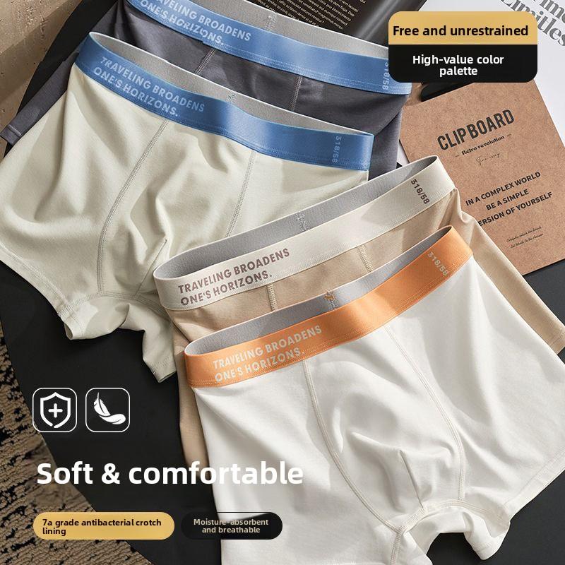 Men's Spring and Summer Light Cotton Breathable Teenager Flat Angle Underwear