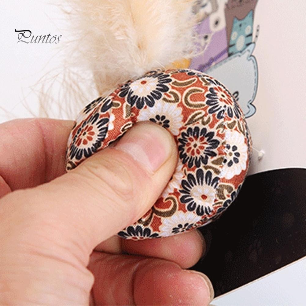 Puntos Pet 2Pcs Cat Kitten Feather Cloth Line Tube Balls Bite-resistant Scratch Toys