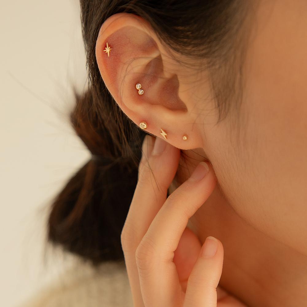 Lunne 14K Duo Bezel Piercing (14K Gold) #Lfpi25