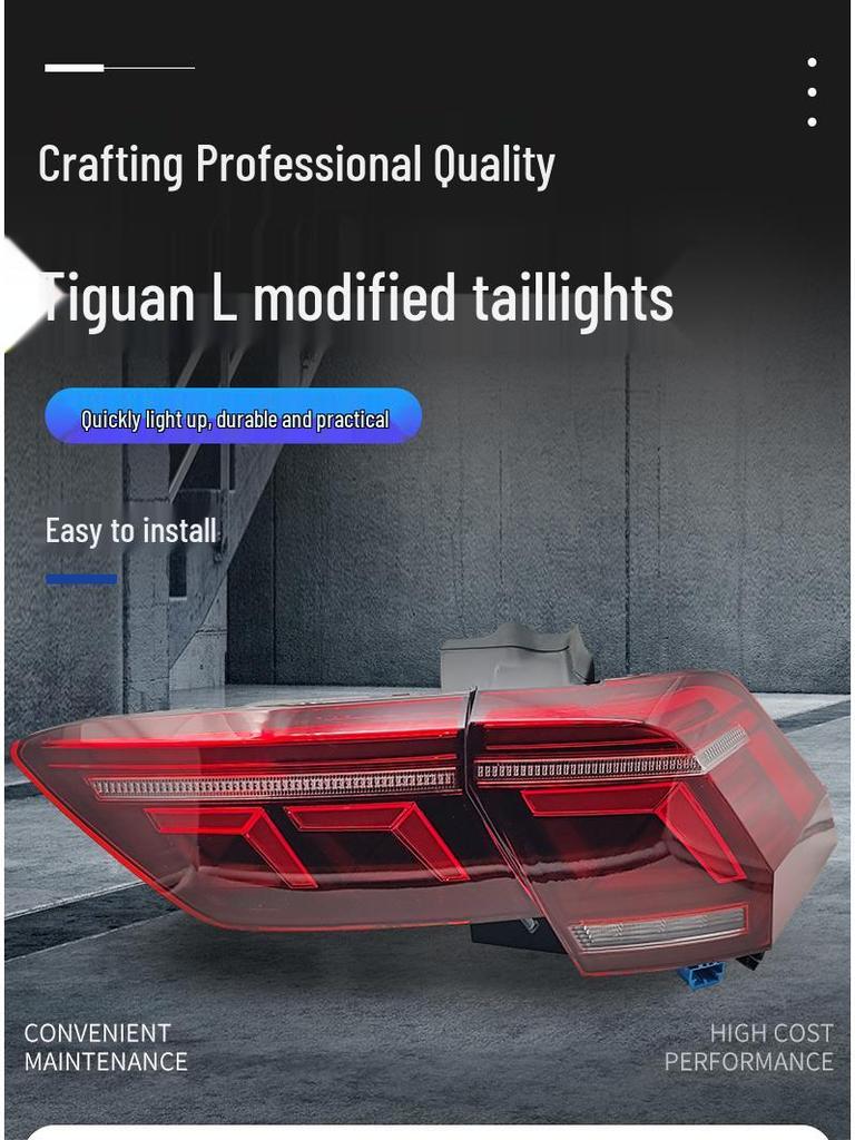 Compatible with 17-22 Tiguan: High-End LED Dynamic Taillight Assembly with Dual Reversing Light.