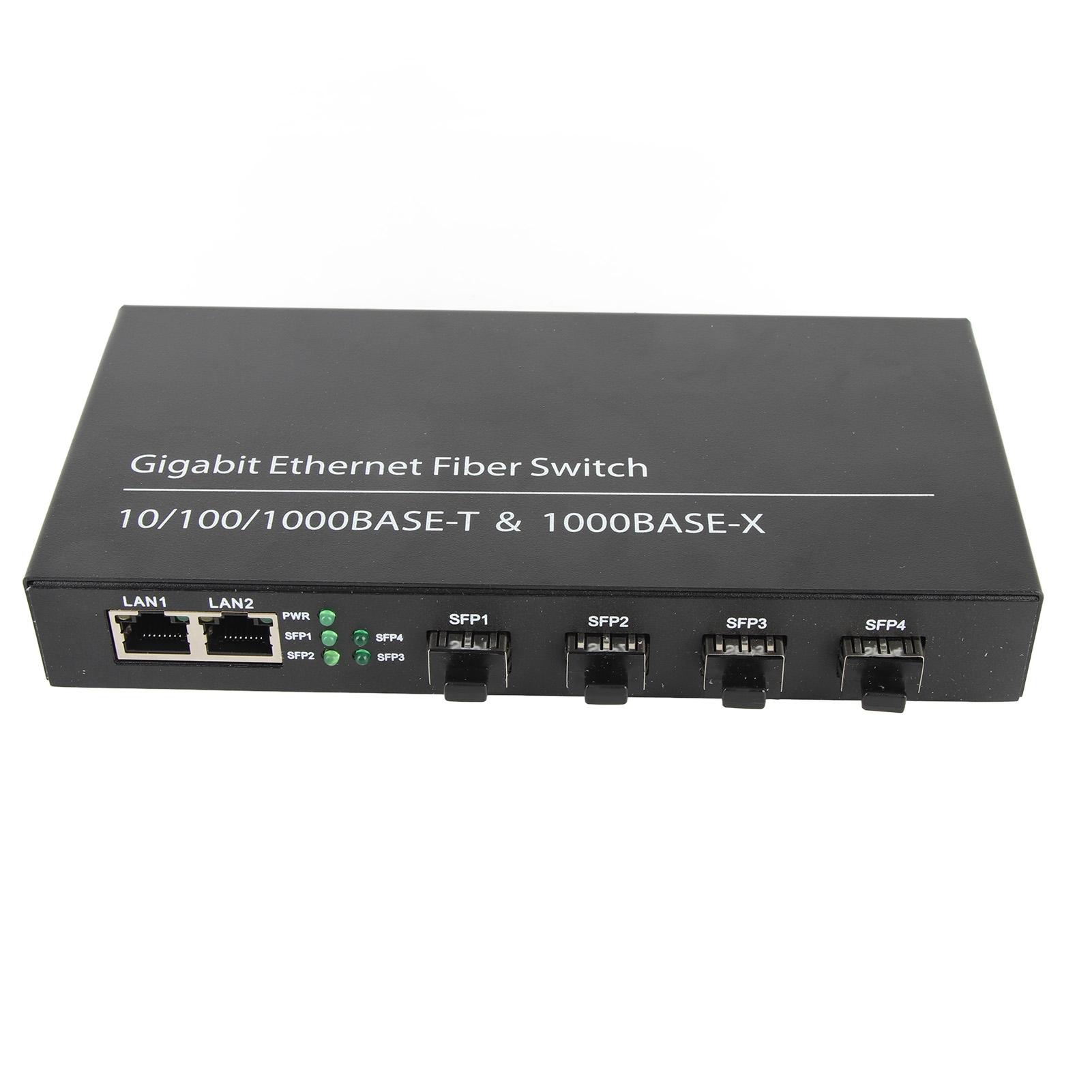 

SFP Ethernet Волоконний Комутатор До 120 км 4 Оптичні Порти 2 Електричні Порти 10 100 1000M Ethernet Волоконний UK Plug