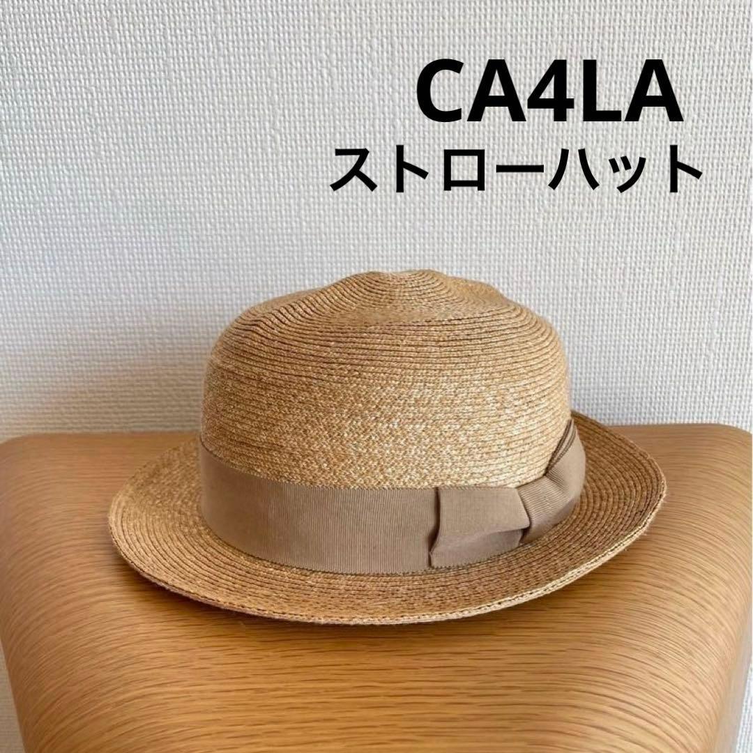 Used CA4LA Kashira Straw Bowler Hat with Ribbon