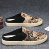 Men's Summer Canvas Half Slippers Slip-On Backless Mules Loafers Lightweight No-Slip Soft-Sole Casual Men Fashion Slides Sandals