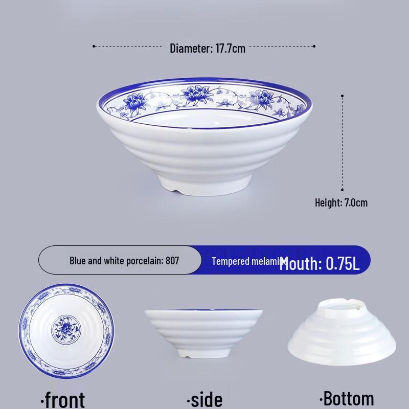 Commercial Anti-Drop Melamine Noodle & Soup Bowl