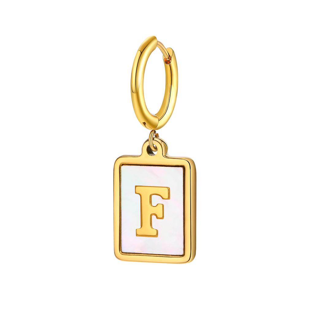 26 Letter Earrings Diy Stainless Steel Shell Letter C Earrings Gold Women'S Earrings, Jewelry Ed-637