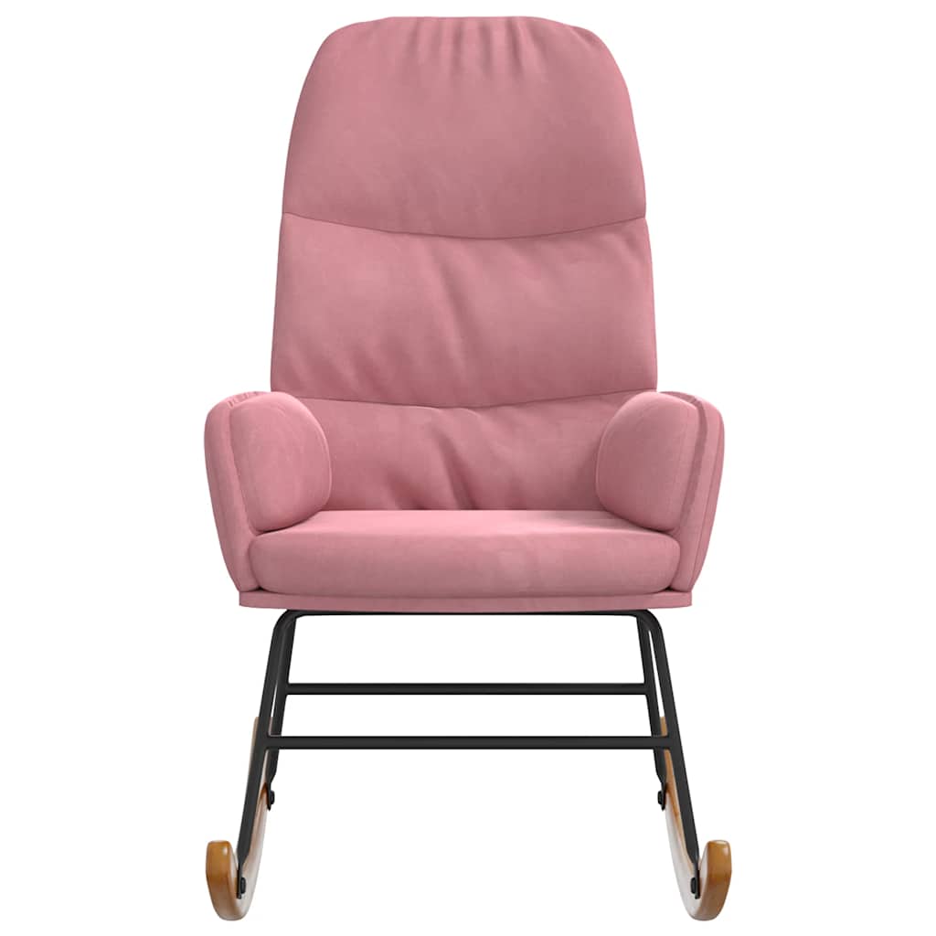 Rocking Chair Pink Velvet