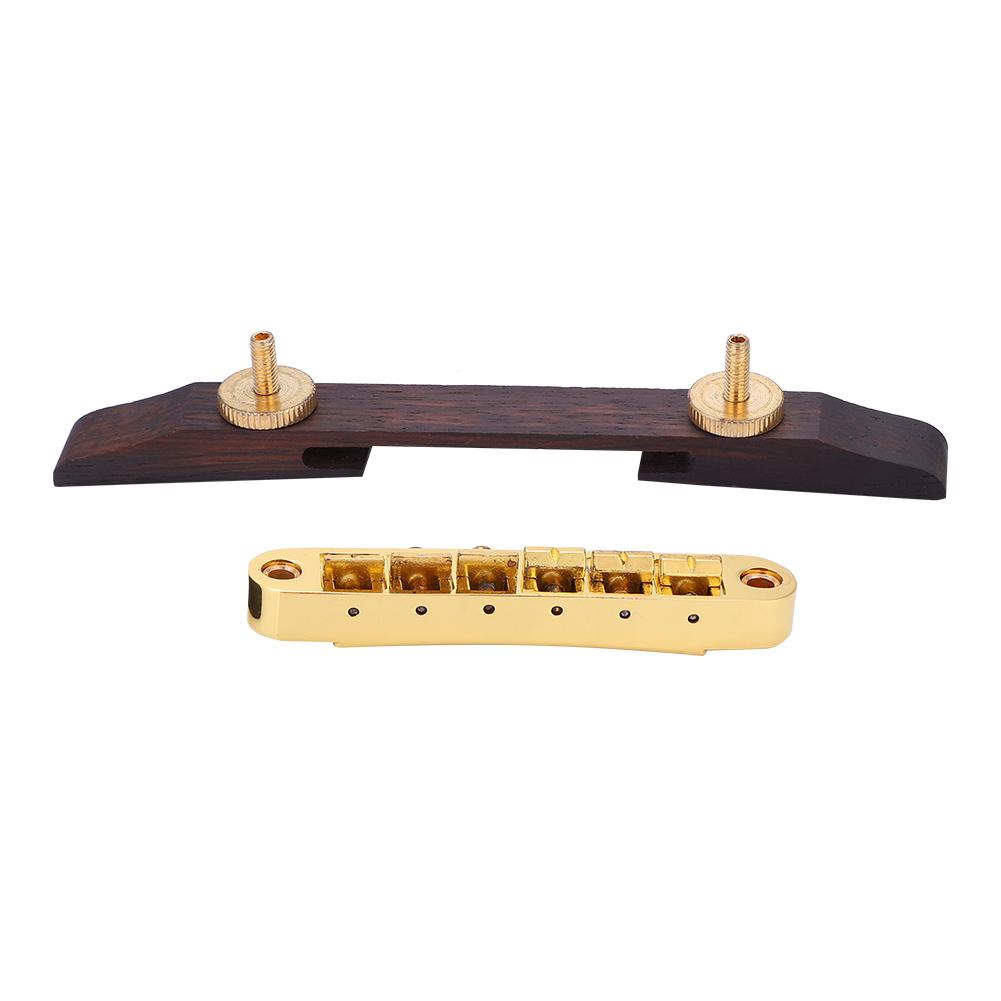 Rosewood Base Bridge for SG Type Jazz Guitar Musical Instrument Accessory(Gold)