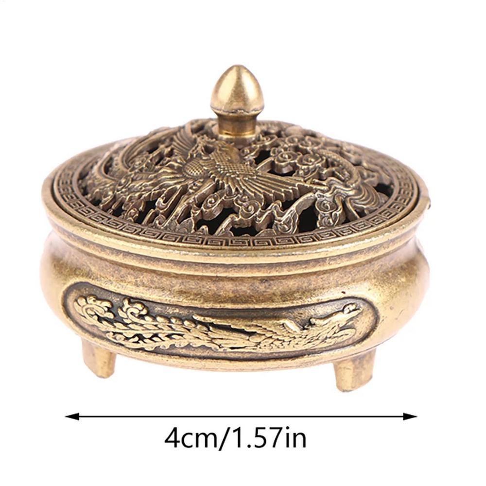 

Incense Cone Burner Cone Ornament Metal Burner Holder Detachable Lid Design Desktop Decoration for Yoga Room Tea Room Balcony