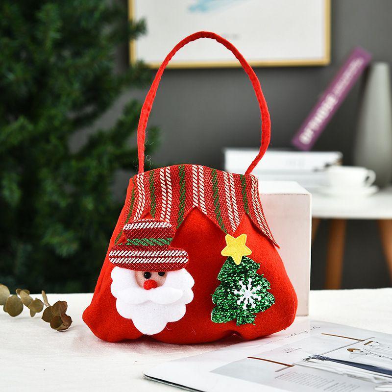 

3D Doll Christmas Tote Bag: Candy & Apple Drawstring Gift Bag with Multiple Styles красный