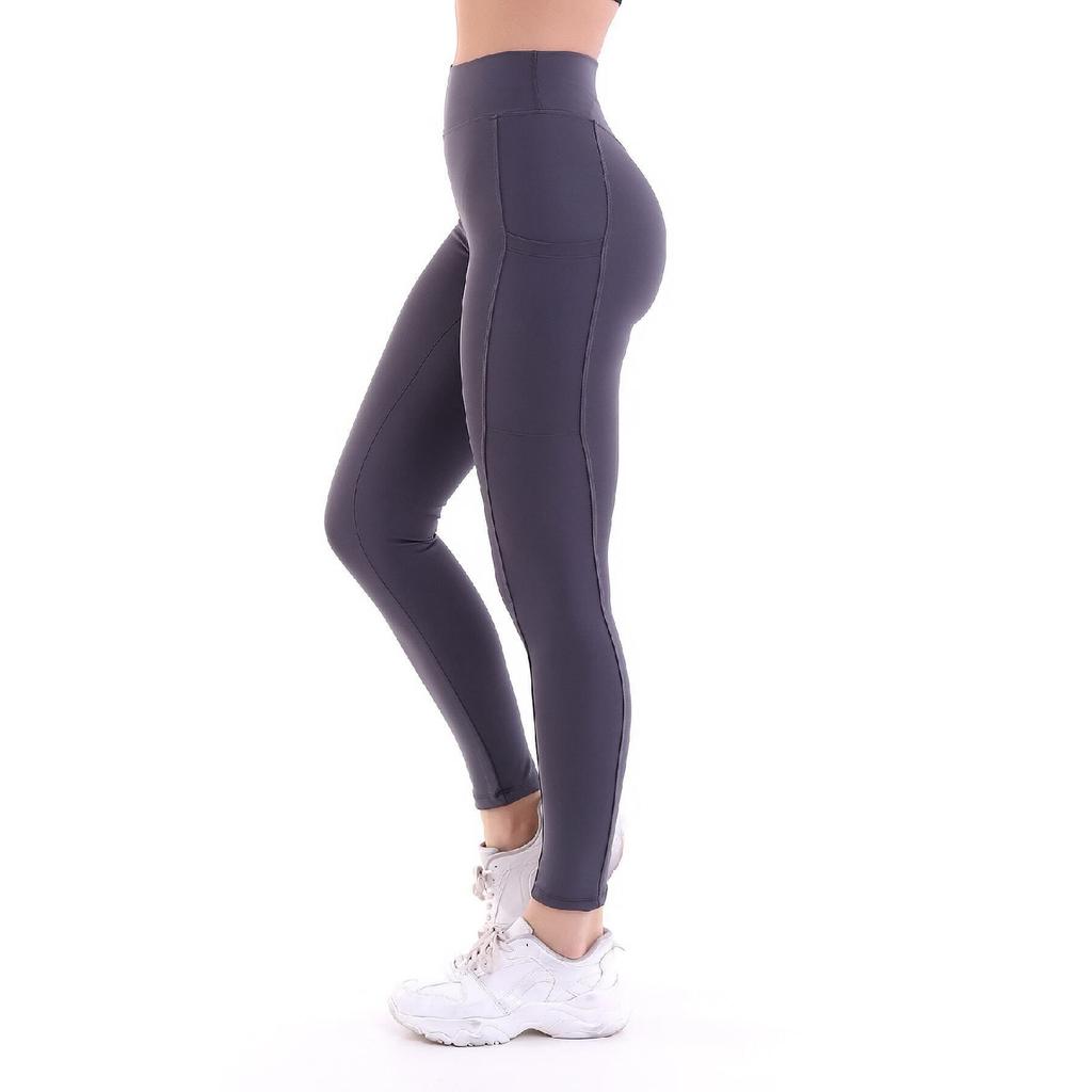 Black Women's Sports Tights Double Pocket Firming Tights Leggings
