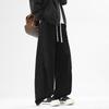 VUUG Men's Retro Pleated Wide Leg Cotton Cargo Pants