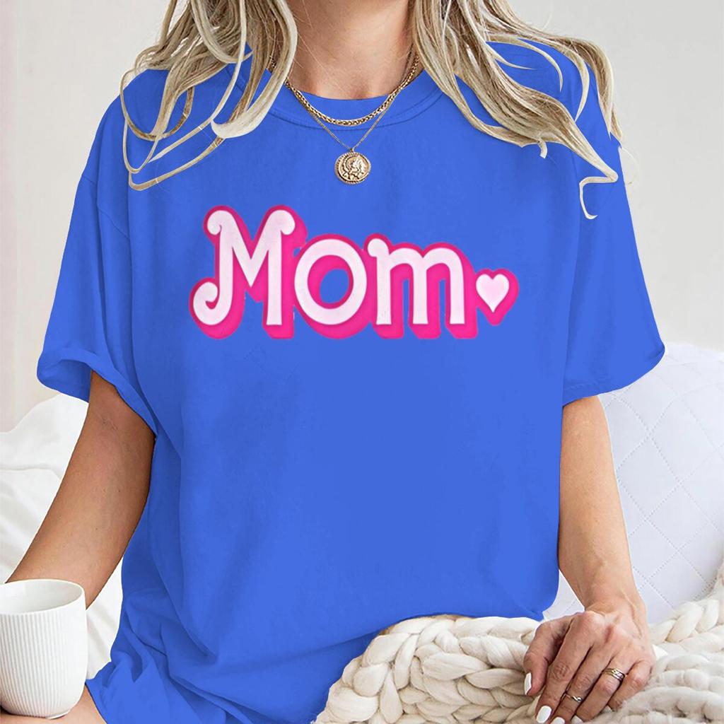 Mom Fashion Tees Short Sleeve Round Neck Mother's Day Gifts Tshirts Casual Mama Life Fun Unisex's T-Shirts