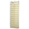 26 Pockets Folding Hanging Door Closet Storage Bag Shoes Organizer Beige