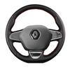 Gör-det-själv Svart Konstläder Handstickade Bilrattöverdrag För Renault Kadjar 2016 2017 Megane 2016 Scenic