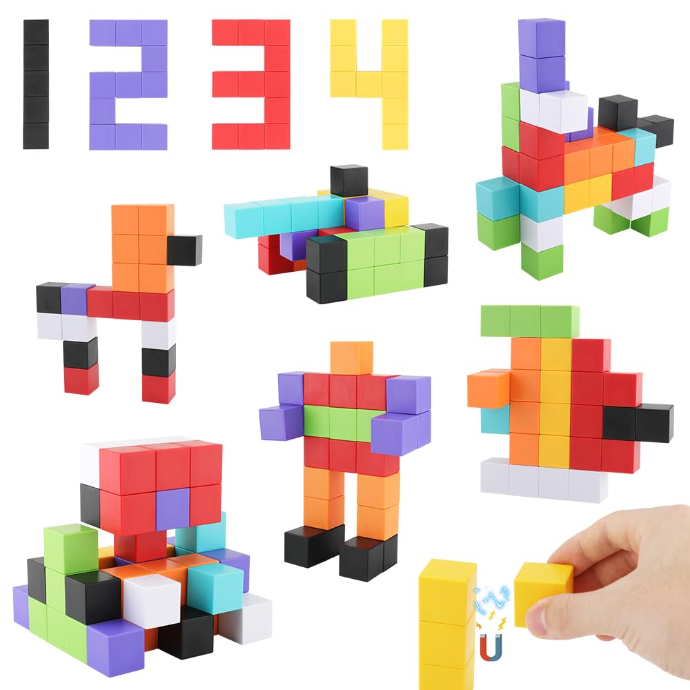 

Flycreat Магнитные блоки Развивающие игрушки Магнитные блоки 48 штук для детей Magformer Кубики Монтессо Образование Строительные блоки Пазл 3D-игрушки Возраст