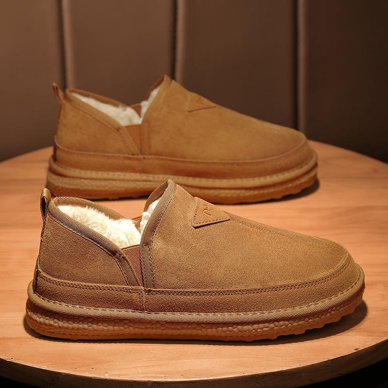 men's new style snow boots, lined with fleece for warmth and cold resistance, cotton boots and cotton slippers, versatile,