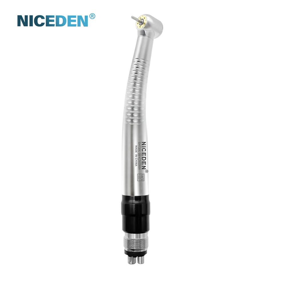 Niceden Zahnärztliches LED-Hochgeschwindigkeits-Handstück 5 Birnen Schattenloser Ring Druckknopf 2/4 Löcher