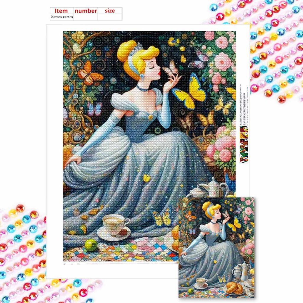 Full Round Diamond Painting Butterfly and Princess Art Rhinestone Picture Mosaic DIY 5D Cross Stitch Embroidery Home Decoration