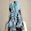 Fashionable Sweet Fairy Flower Hair Clip Long Ribbon Mesh Lace Bow Duckbill Clip Headpieces Silk Gauze Flower Hairpin Bride