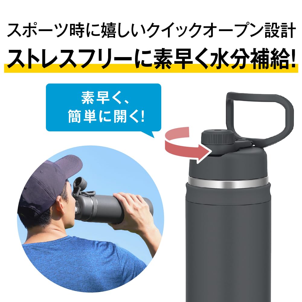 Thermos Vacuum Insulated Sports Matte with Handle and Dishwasher with Carry Loop for Easy Direct Removable Spout for Easy Keeps Drinks Cold MTBK