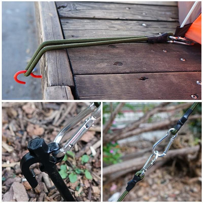 Outdoor-Kletterschnalle, elastisches Seil, elastisches Band, Zelt-Lanyard, Camping-Wäscheleine, Gepäckbindeseil, Packband