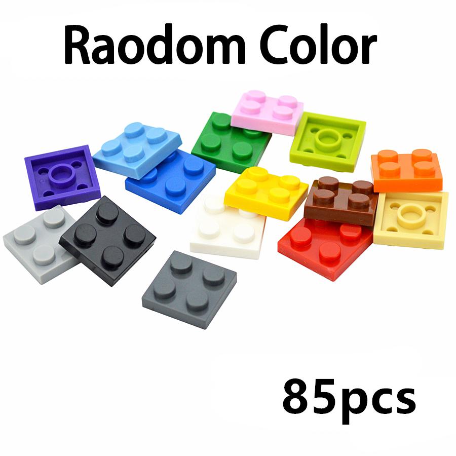 85Pcs Moc Building Blocks Plate Thin Figures Bricks 2x2 Dots Educational Creative Size Compatible With 3022 Classic Kid Toys