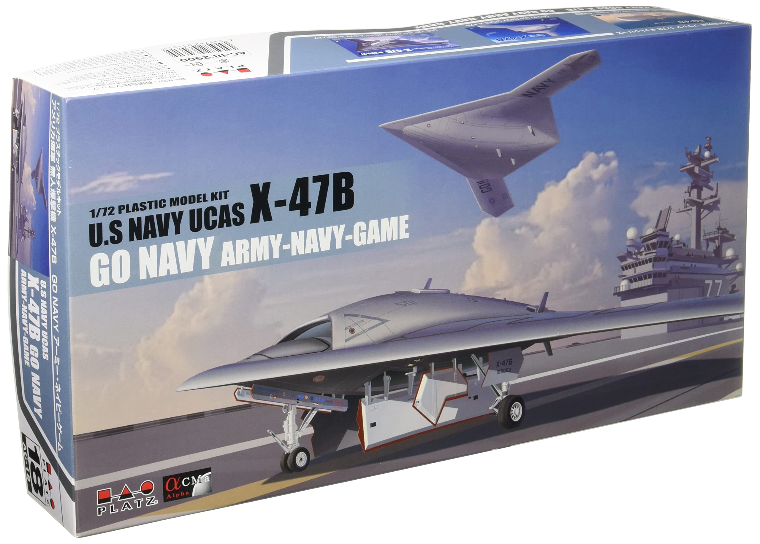 

PLATZ 1/72 US Navy Unmanned Bomber X-47B Flight Mode (Stand Included) Plastic Model AC-18