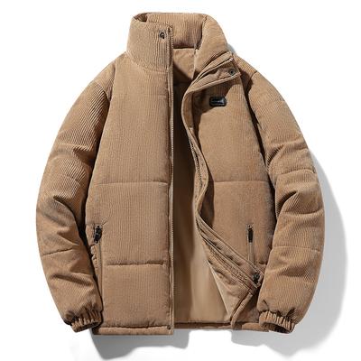 Herbst und Winter Neuer Cordmantel Herren Gefütterte Jacke Locker Hochwertige Jugend Winter Herren Gefütterte Jacke mit Dicke Warme Gefütterte Jacke