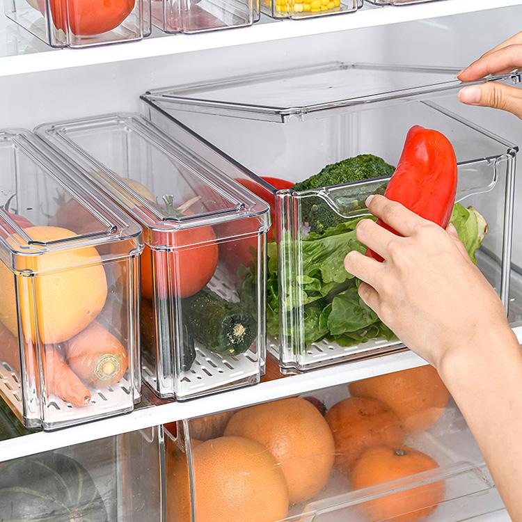 Plastic Food Storage Box Vegetable Fridge Storage Container Organizer Bins for Refrigerator