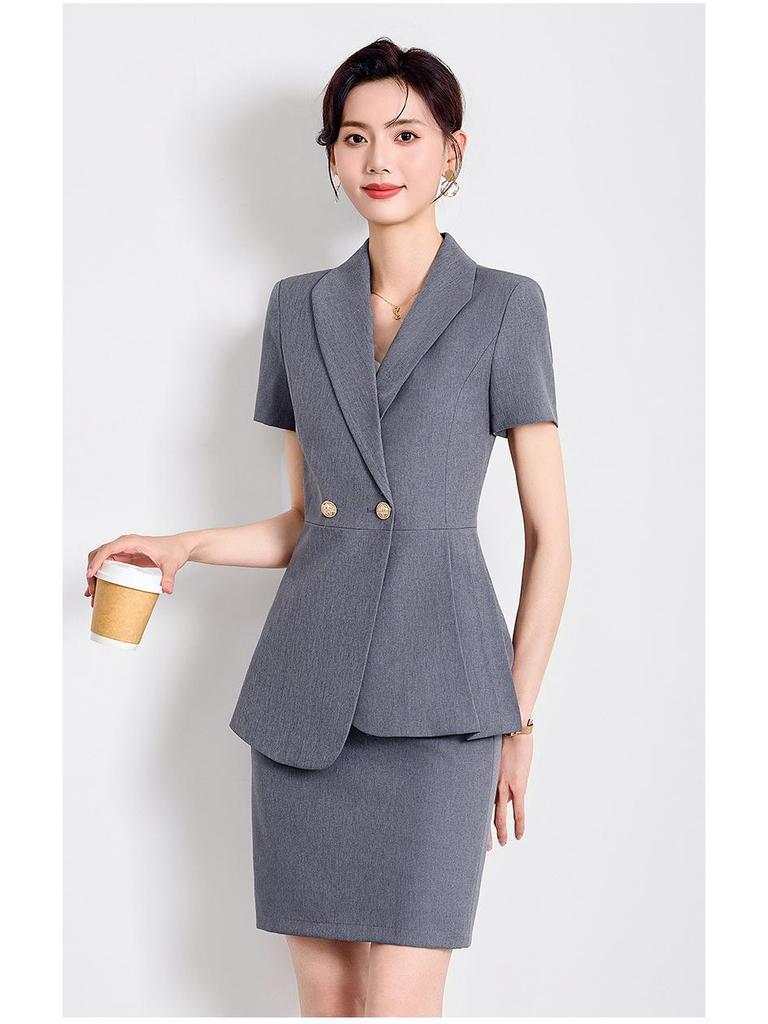 Elegant Women's Short-Sleeved Suit – Summer 2025 Goddess Style for Managers