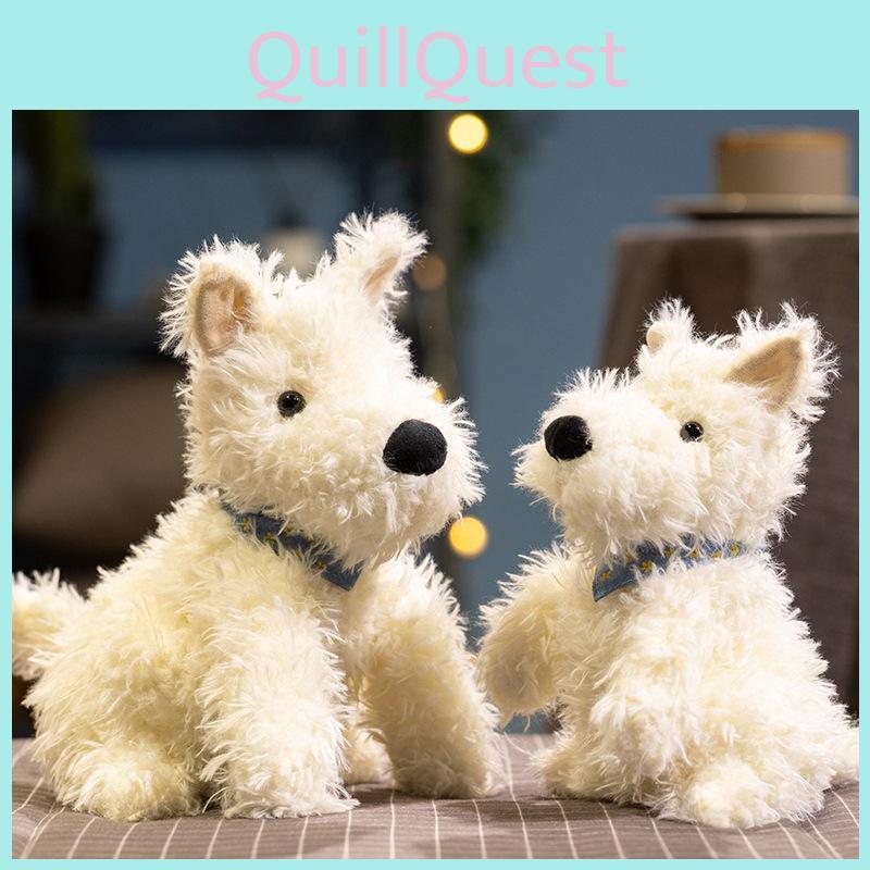 West White Highland Terrier Cuddly Cartoon Girl Children Holiday Dolls Gift