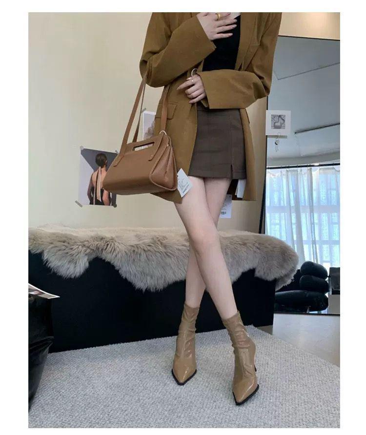 Women's Pointed Toe Stiletto Ankle Boots - Fleece-lined, Slimming Design for Autumn/Winter 2025