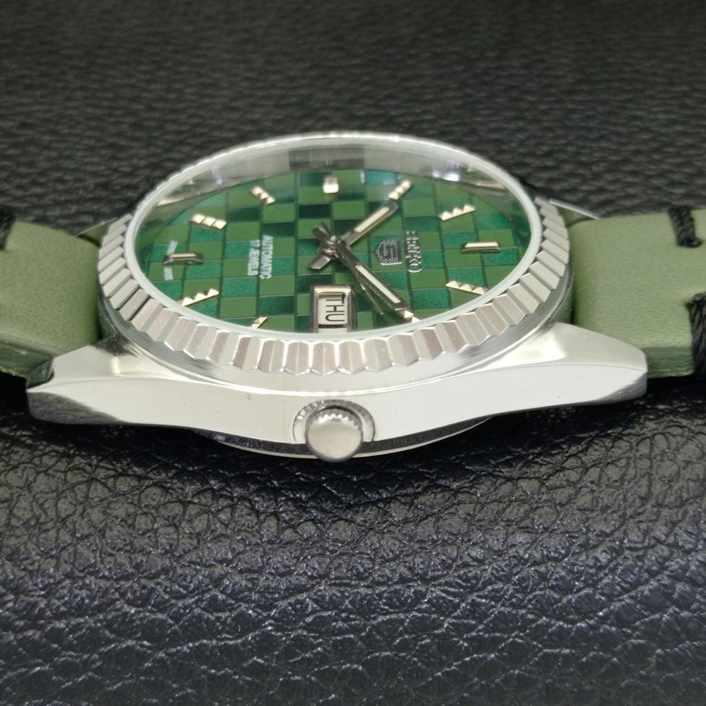 REFURBISHED JAPAN MADE SEIKO 5 AUTOMATIC MENS WATCH GREEN DIAL CUSTOM a440022-2 QV90-a440022