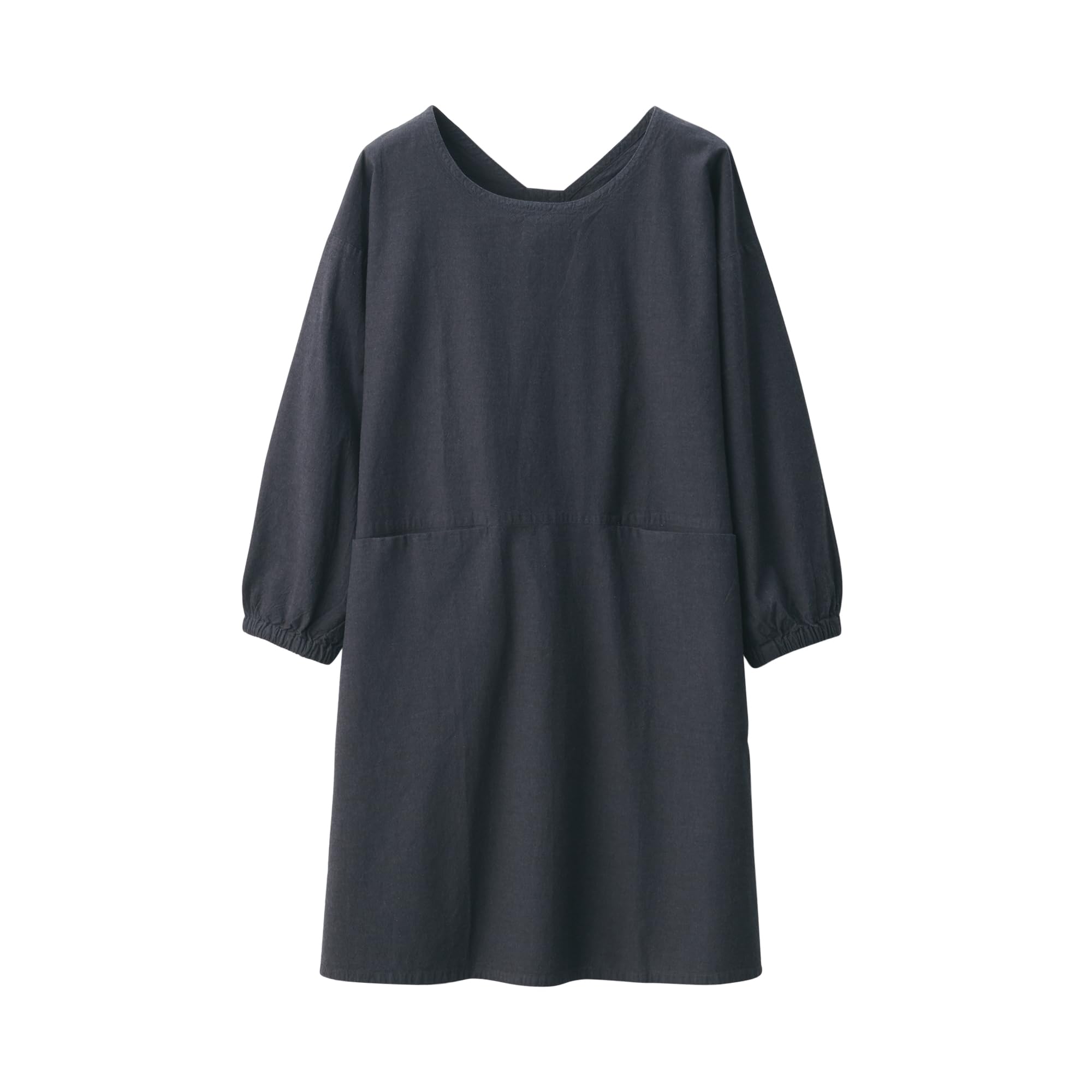 MUJI Dark One Size Fits 84376177 Easy-to-wear Apron, Gray, All,