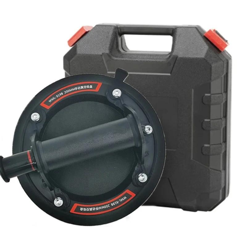 

Вакуумная присоска 8 дюймов грузоподъемность 200 кг сверхмощный вакуумный подъемник для гранитной плитки стекла ручная подъемная присоска чёрный