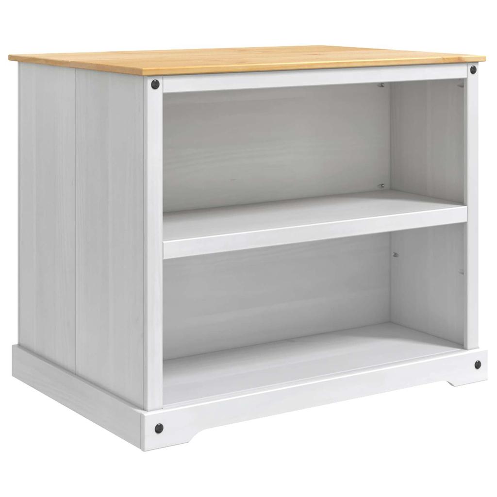 Kitchen Trolley 2 pcs White and Honey Wax Finish 112 x 77 x 91.5 cm