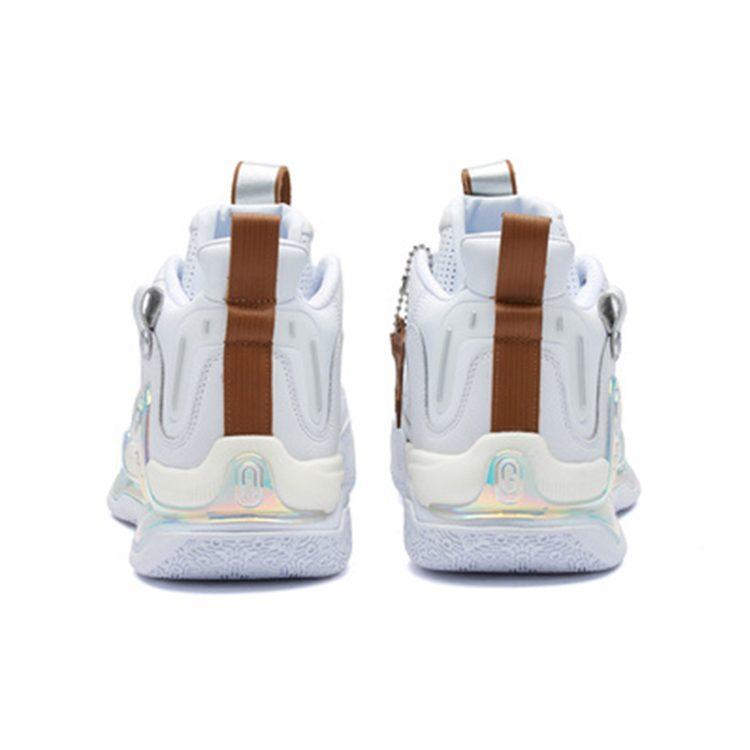 361 AG1 Pro Aaron Gordon AG1 Antiscivolo Resistente all'Abrasione Mid top Scarpe da Pallacanestro Performance Uomo Argento Bianco 672141107-1