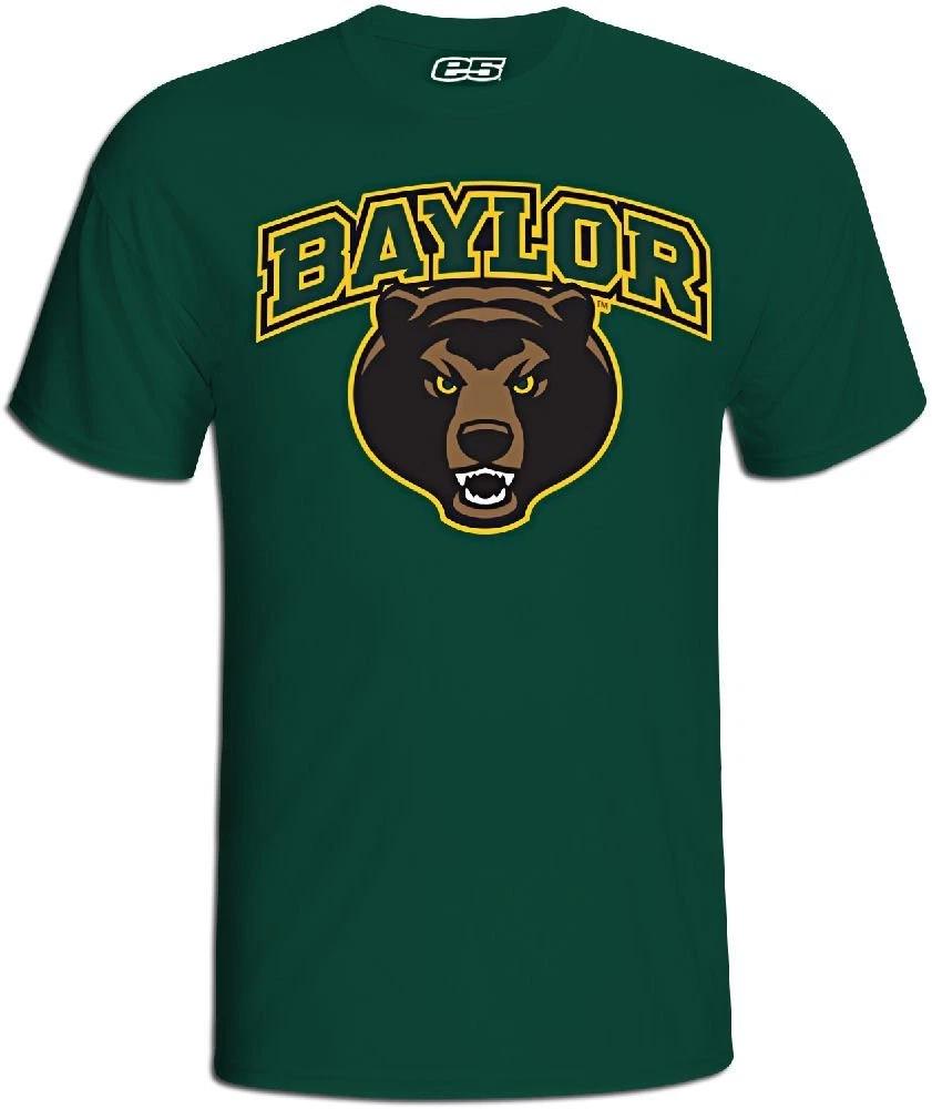 Мужская зеленая футболка с логотипом колледжа Baylor Bears, приталенная, от E5 3XL