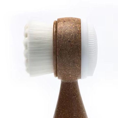 Double Sided Facial Cleanser Blackhead Removing Pore Cleaner Exfoliating Facial Brush Coconut Shred Handle Facial Brush