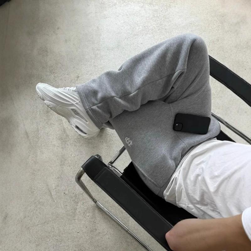 Streetwear Embroidered Zipper Cuff Straight Leg Jogger Pants Men Women Casual Thick Cotton Blend