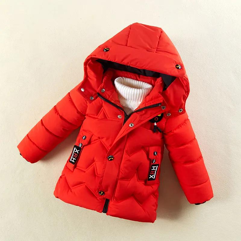 Children's Down Padded Jacket Children's Winter Clothes Boys' Thick Warm Padded Jacket Mid-length Hooded Jacket