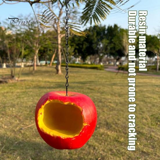 Weather-resistant Bird Feeder Fruit Shape Hanging Feeder, Outside Resin Bowl, Weather-proof Feeding Station for Outdoor Garden Patio Yard