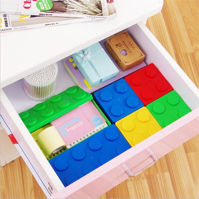 Stackable Block-Shaped Desktop Storage Organizer Box