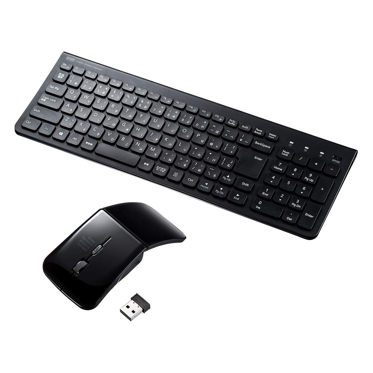 

Sanwa Direct Keyboard Mouse Set Wireless Full Keyboard Slim Keyboard Thin Mouse Rechargeable 1 Piece & 400-SKB064
