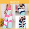 Elegant Mother And Daughter Casual Boho Stripe Maxi Dress For Matching Outfits