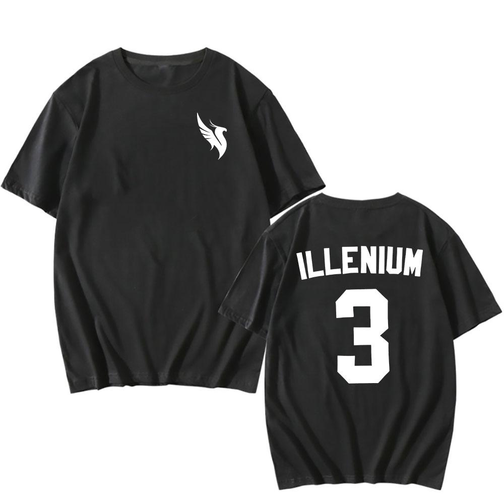 

2026 New ILLENIUM mens 100cotton Tshirt hiphop regular style Mens and Womens oversized Y2K Tee Casual Loose Outdoor Street S