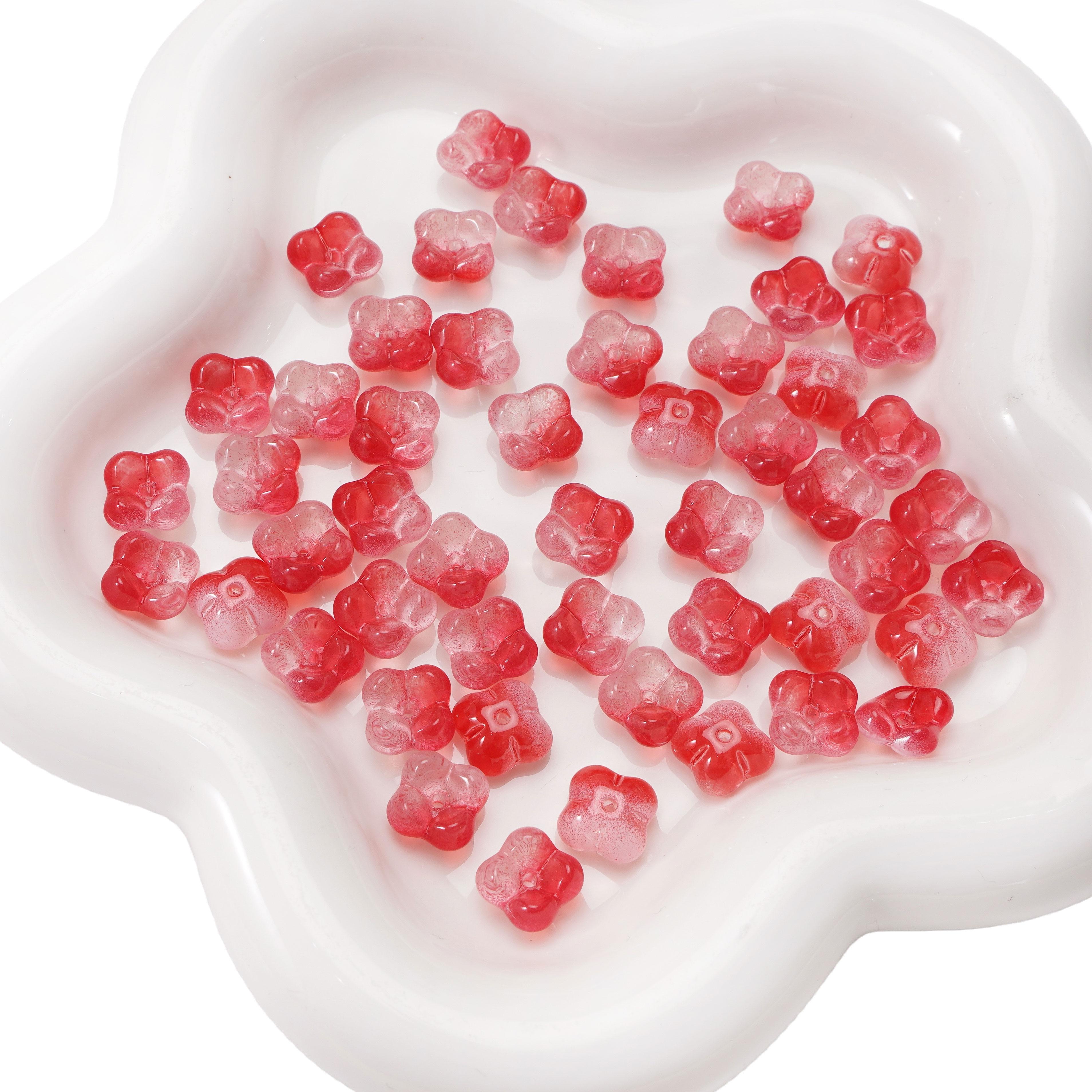 

10 шт. Османтус запашний Скляні Градієнтні Намистини-Роздільники Розсипні Намистини Для DIY Браслетів Намист Виготовлення Ювелірних Виробів червоний