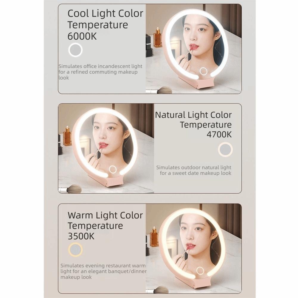 3 Color Dimmable Lights LED Makeup Mirror  Cosmetic Mirror with Fill Light  Home Use