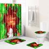 Christmas Toilet Four-Piece Floor Mat Bathroom Non-Slip Door Mat Shower Room Absorbent Carpet