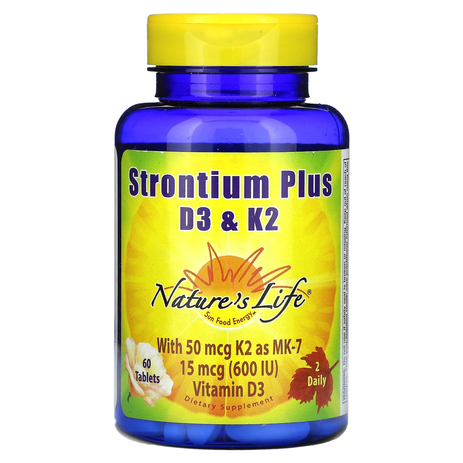 

Nature S Life, Strontium Plus D3 & K2, 60 Tablets